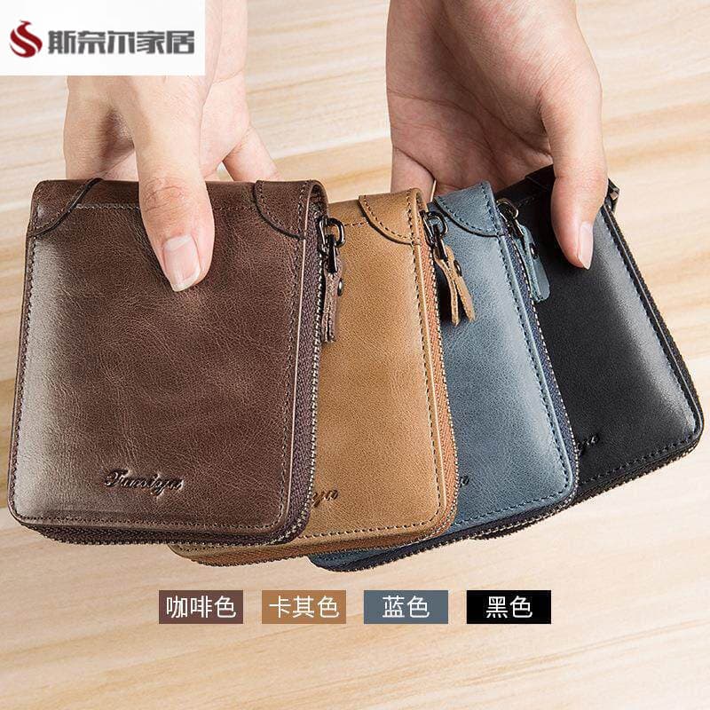 Carteira masculina estilo 2026 novo estilo carteira masculina titular do cartão de couro genuíno grande capacidade Multi