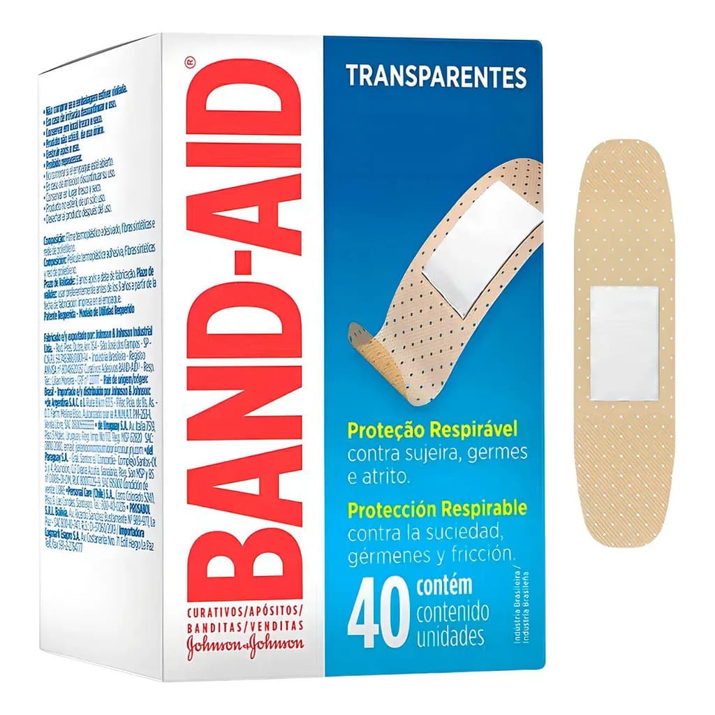 Band-aid Adesivos Transparentes Caixa 40 Unidades Original