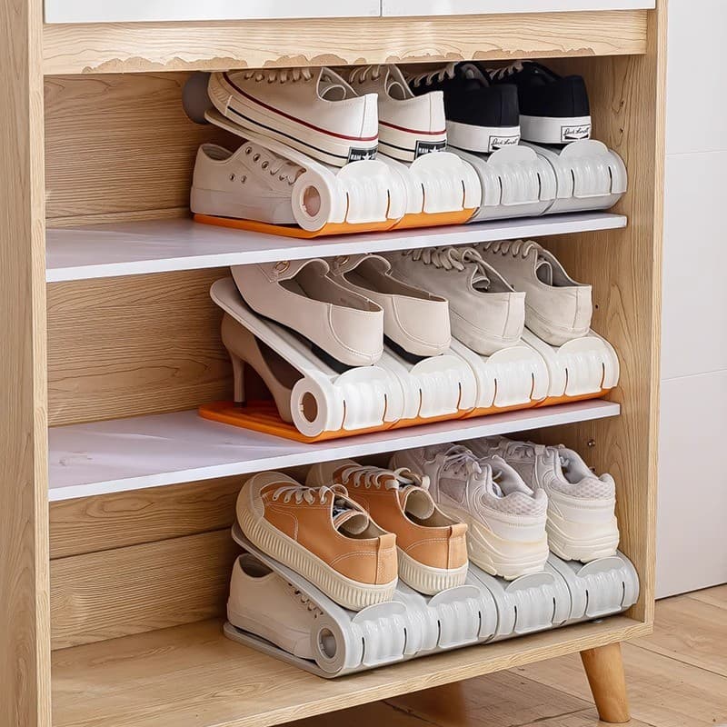 Armazenamento de sapatos que economiza espaço, ferramenta útil, caixa de sapatos, armário de sapatos, divisória em camad