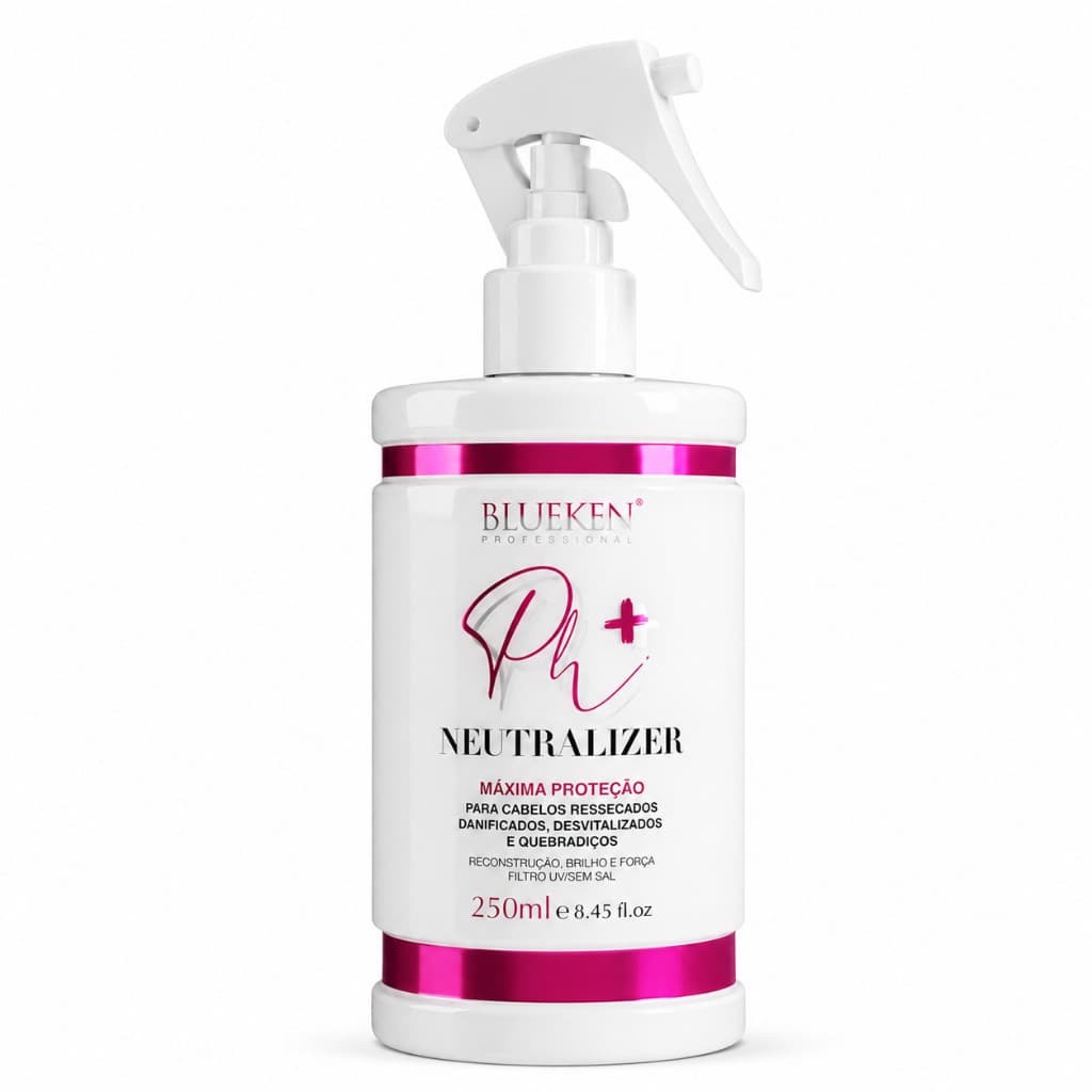 Ph+ Neutralizador de pH Blueken 250ml Termoprotetor Anti Frizz Pós Química e Hidratação ORIGINAL