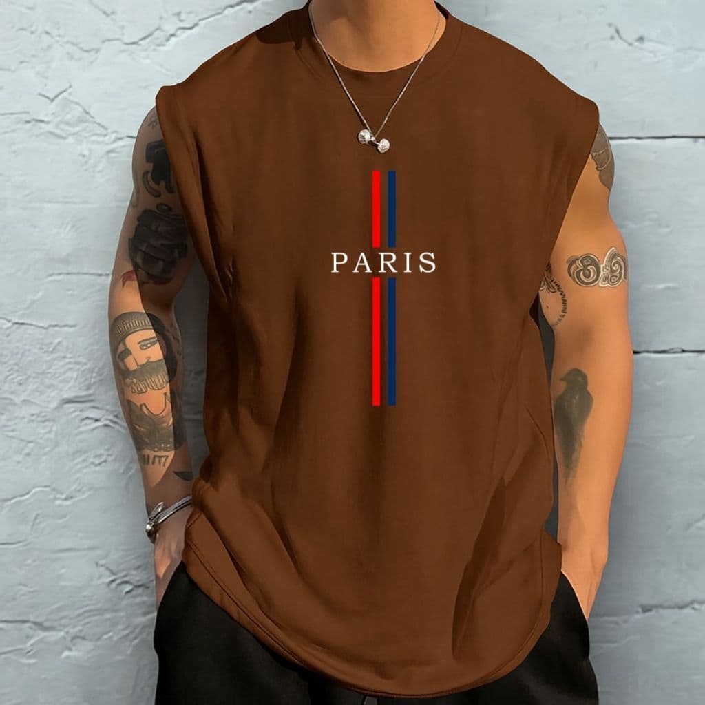 Camisetão Regata Oversized Masculina Paris Larga Casual Treino Verão