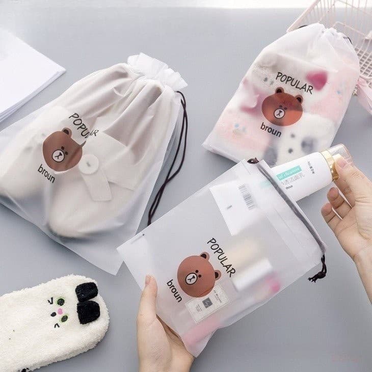 Bolsa Transparente Impermeável/Com Cordão/Para Maquiagem/Viagem 12ZJ HGVM