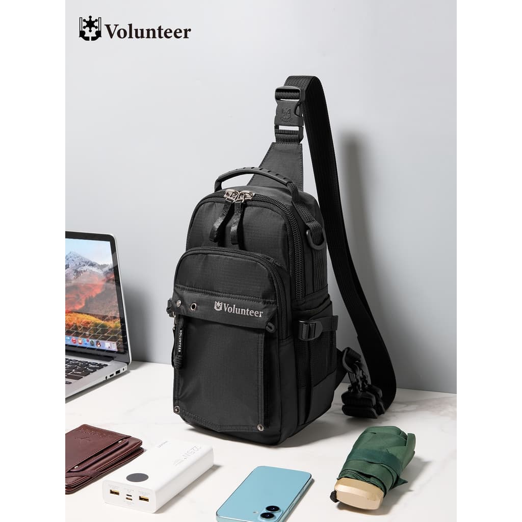 Bolsa de peito multifuncional masculina voluntária, resistente ao desgaste, bolsa mensageiro, viagem ao ar livre, grande