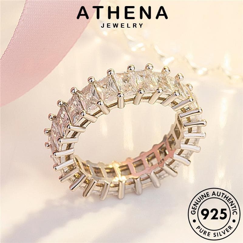 ATHENA JEWELRY Prata Moissanita Original Criativo 925 Anéis De Diamante Praça Mulher R199-BRR