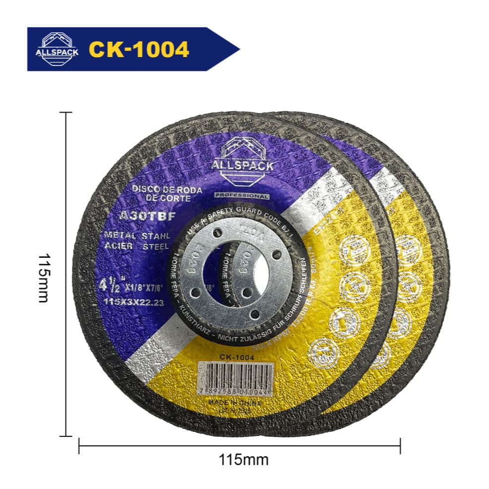 CK-1004Discos De Desbaste  soldas em geral 4.1/2X7/8 Preto ALLSPACK