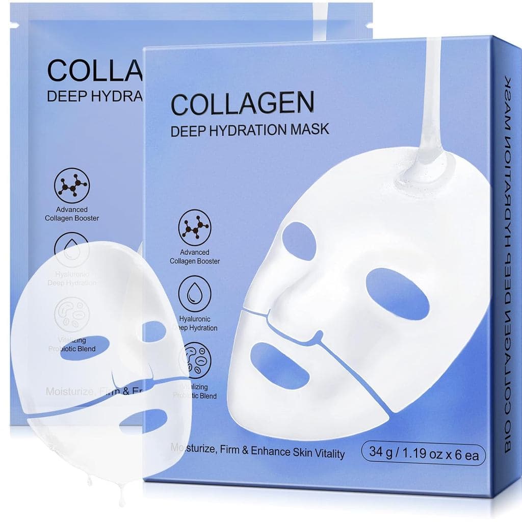 Máscara Facial de Colágeno, Máscara Facial Anti-Rugas e Lifting Profundo de Colágeno para Mulheres, Hidrogel Facial para