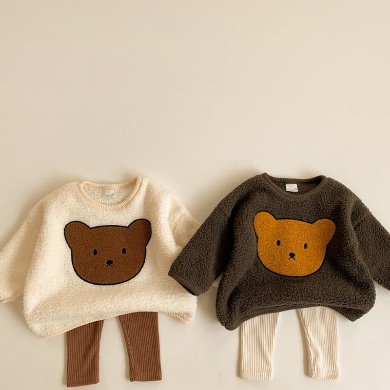 Ins coreia primavera outono estilo masculino feminino bebê bonito urso de pelúcia moletom calças terno bebê topo terno d