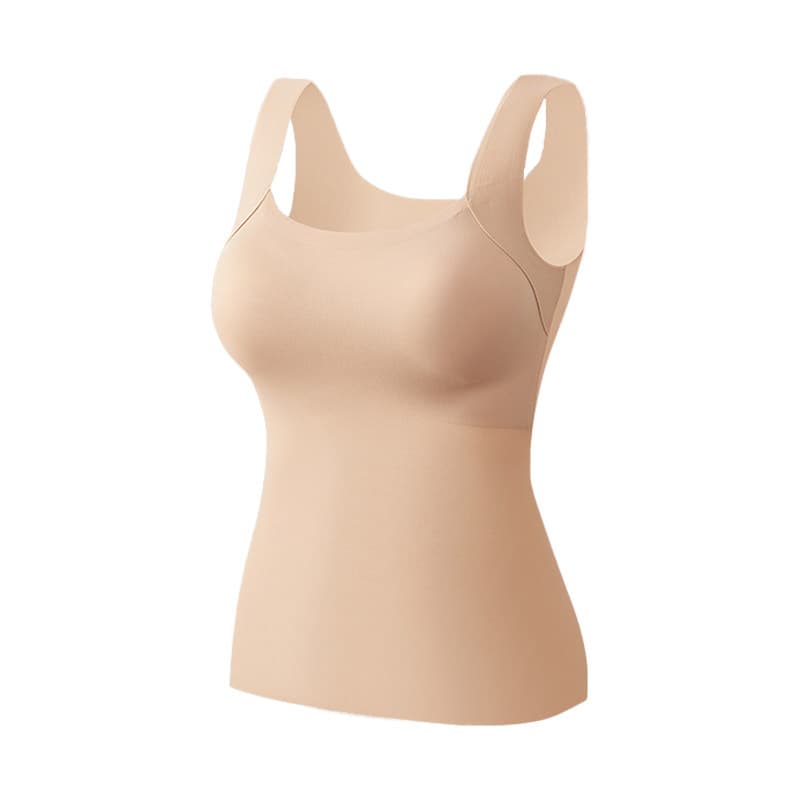 Outono inverno sem costura pele nua Bottoms colete térmico feminino copo fixo roupas de pele aquecimento à prova de frio