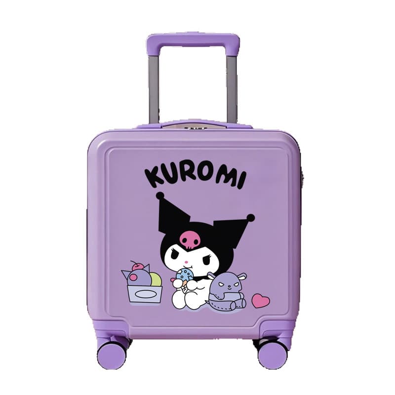 2025 novo estilo carrinho infantil caso senha meninos meninas bagagem 67cm pequeno estudante viagem leve Kuromi