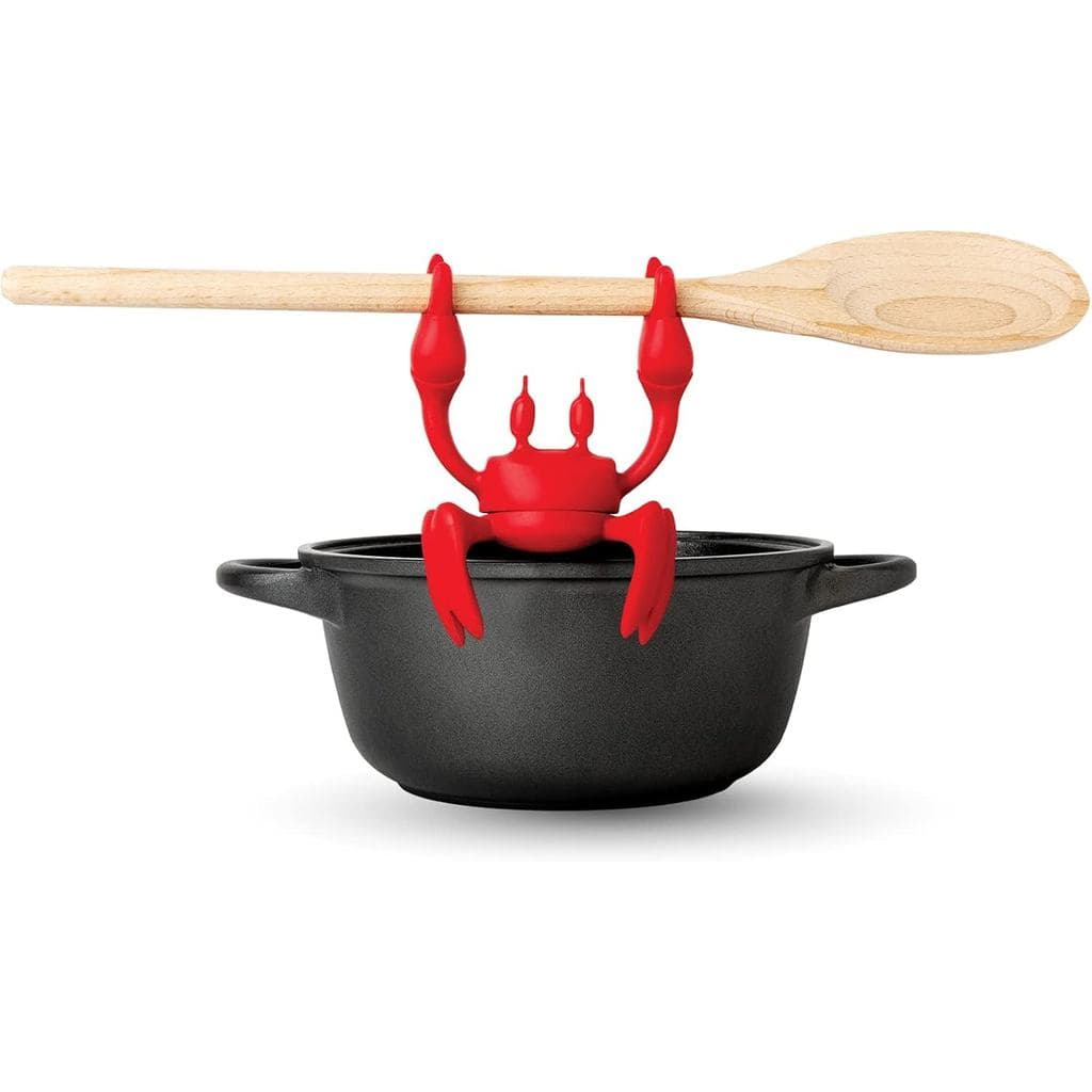 Suporte para Utensílios de Silicone em Forma de Caranguejo Vermelho OTOTO - Presente para Cozinha, Descanso para Colher