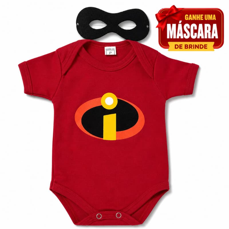 Body Bebe Temático Os Incríveis Bebê Incrivel  Body fantasia Mesversario