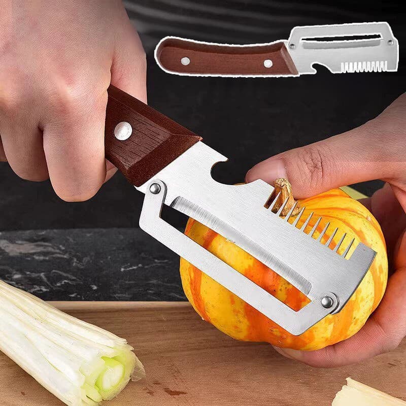 Descascador De Cozinha Em Aço Inoxidável , Triturador De Cebolinha , Multifuncional , Ferramenta Para Descascar Frutas ,