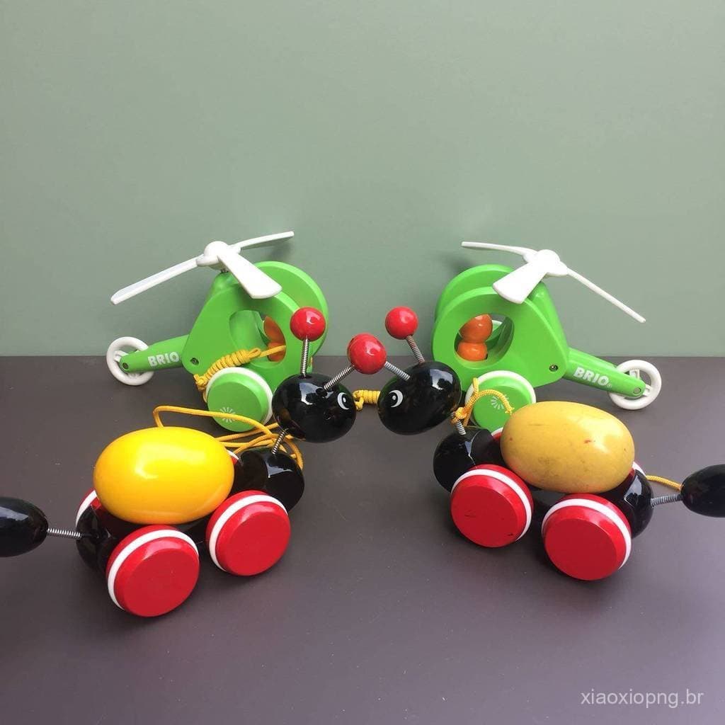 Novo brinquedo alemão de madeira para puxar, com tema de formiga carregando ovos, um ótimo brinquedo colecionável, vendi