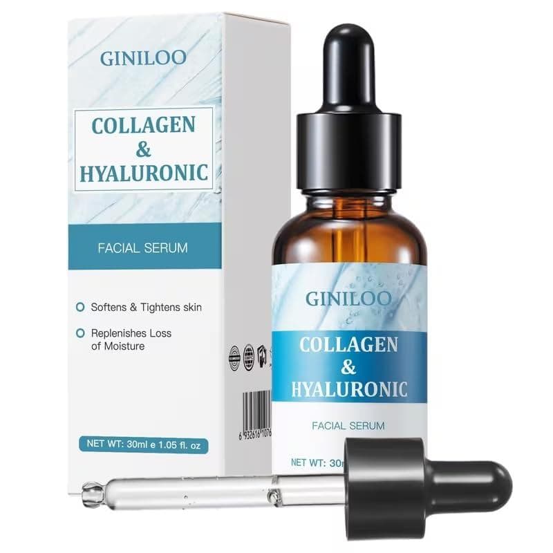 Sérum Facial de Ácido Hialurônico e Colágeno - Firmador da Pele, Hidratante - Antienvelhecimento, Cuidado da Pele para T