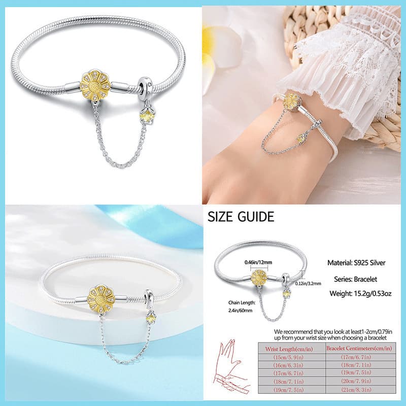 Prata 925 Bracelete Encantado Borboleta Flores Rosa Corrente De Segurança Jóias Finas Fazendo Mulher