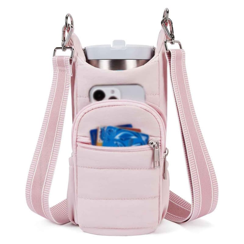 Estoque pronto Bolsa para garrafa de água transversal feminina Amazon pode ser usada ao caminhadas, ciclismo, pode conte