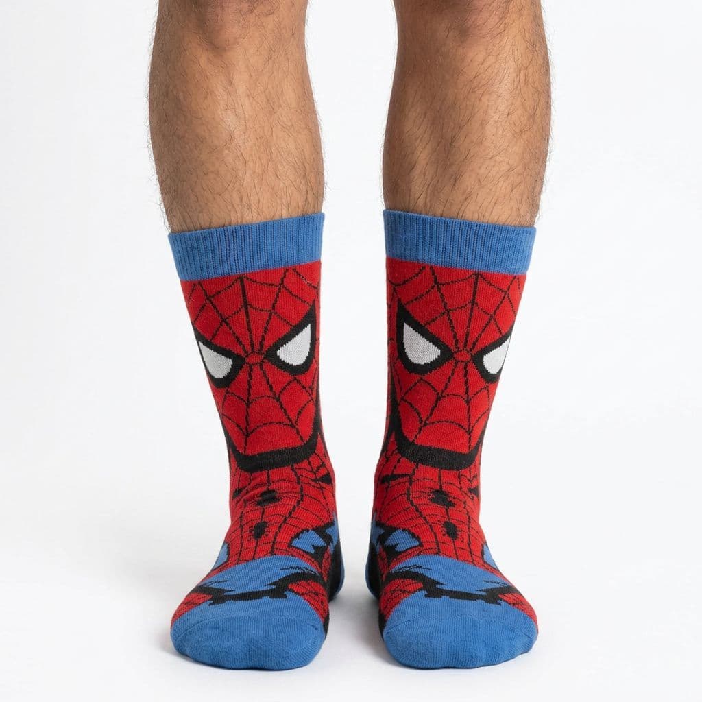Meia Divertida Cano Longo Estampada frio Personagem homem aranha Unico 35 a 44