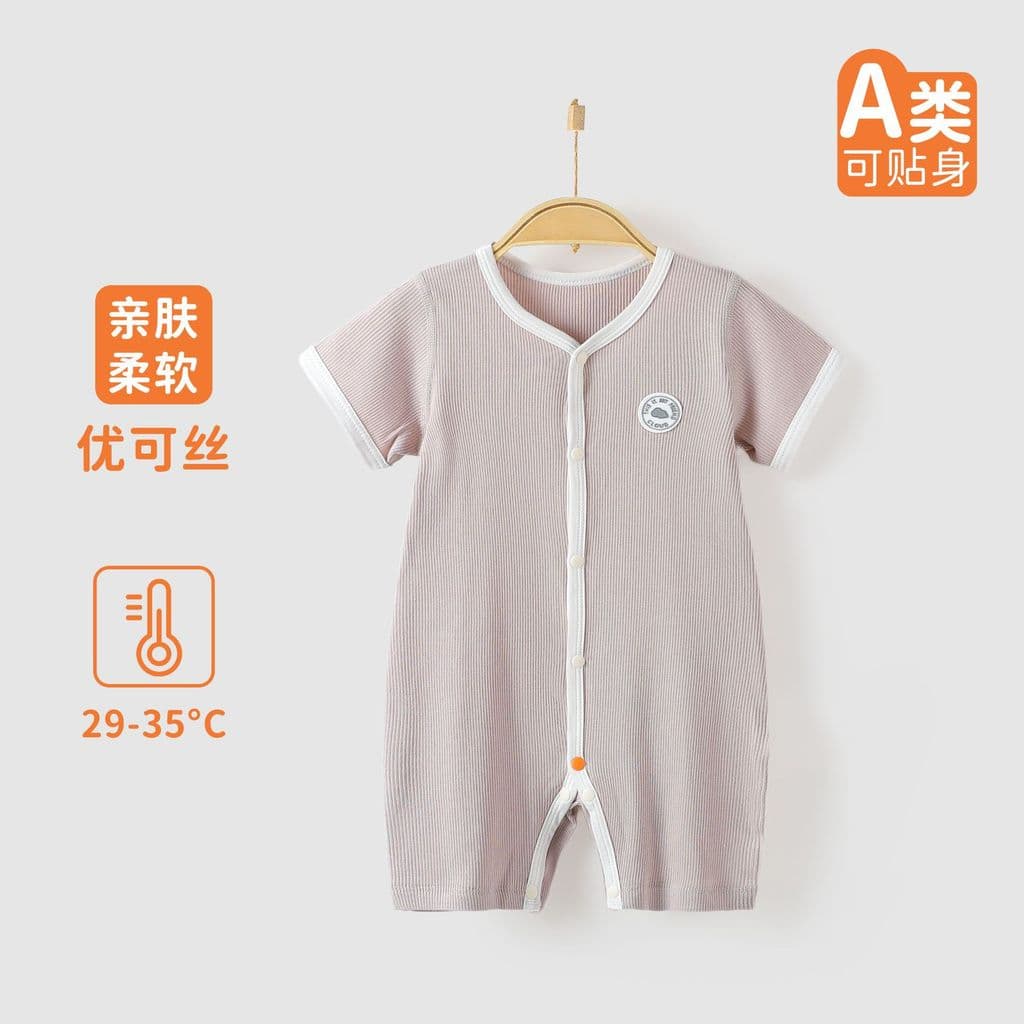 Infantil verão de manga curta macacão masculino feminino Shorts do bebê macacão recém-nascido fino Outing roupas