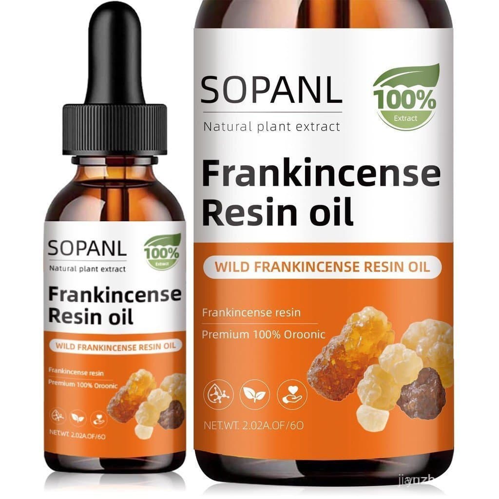 Óleo Facial de Resina de Olíbano Orgânico - Reduz Linhas Finas e Rugas, Acalma a Pele Irritada, Hidrata Profundamente LS