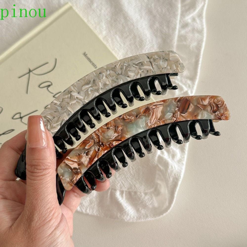 PINOU Clipe De Banana De Acetato , Grampo De Cabelo Geométrico Retrô Com Estampa De Leopardo , Cocar De Ácido Acético De