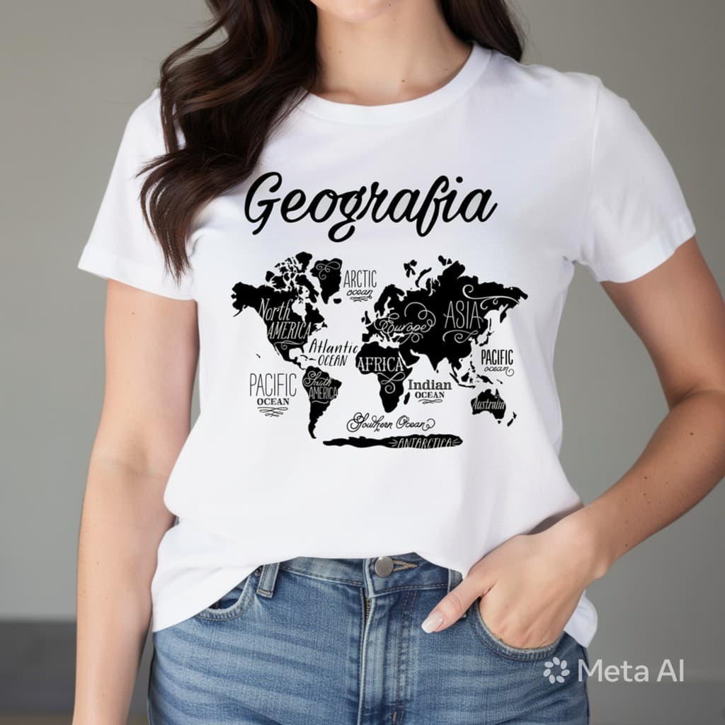Camiseta Geografia Baby Look  Blusa Variados Tipos 05G1