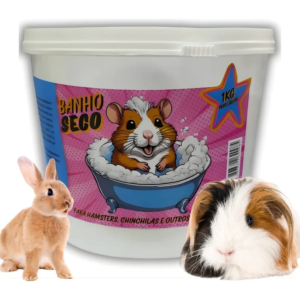 Pó Banho Seco Roedores Hamster Coelhos Chinchilas 1 Kg