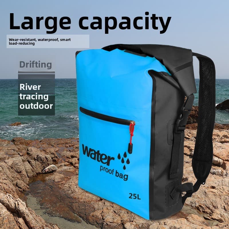 Atualizar engrossado PVC impermeável saco mochila das mulheres dos homens caminhadas Upstream Rafting saco de natação gr