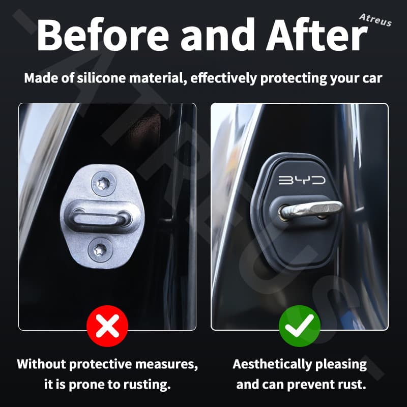 4 Peças de Capa Protetora de Silicone Específica para Fechadura de Porta de Carro BYD para BYD Dolphin Mini Song Seagull