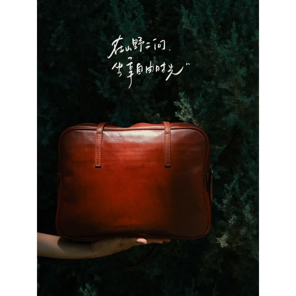 Único tecido Retro primeira camada de couro importado cristal planta bolsa ombro feminina bolsa ombro Boston grande saco