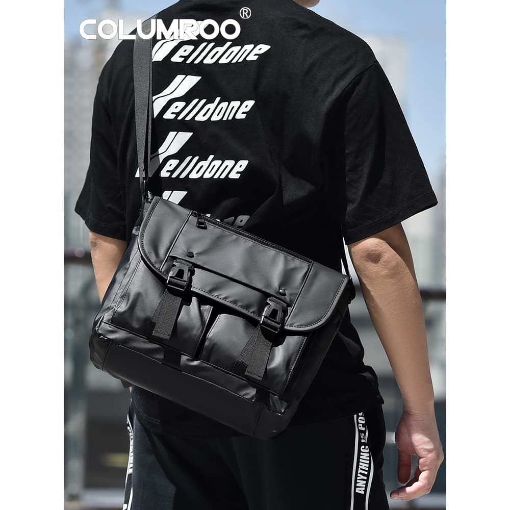 Bolsa mensageiro masculina de lona de grande capacidade japonesa Casual bolsa mensageiro exclusiva ins na moda All-Match