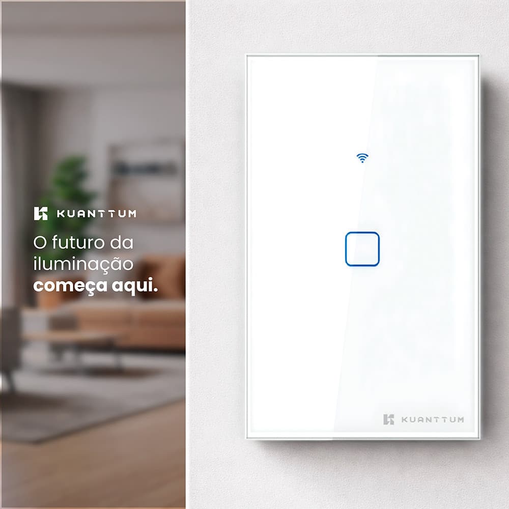 Interruptor Smart 1 Tecla Kuanttum Zigbee Branco