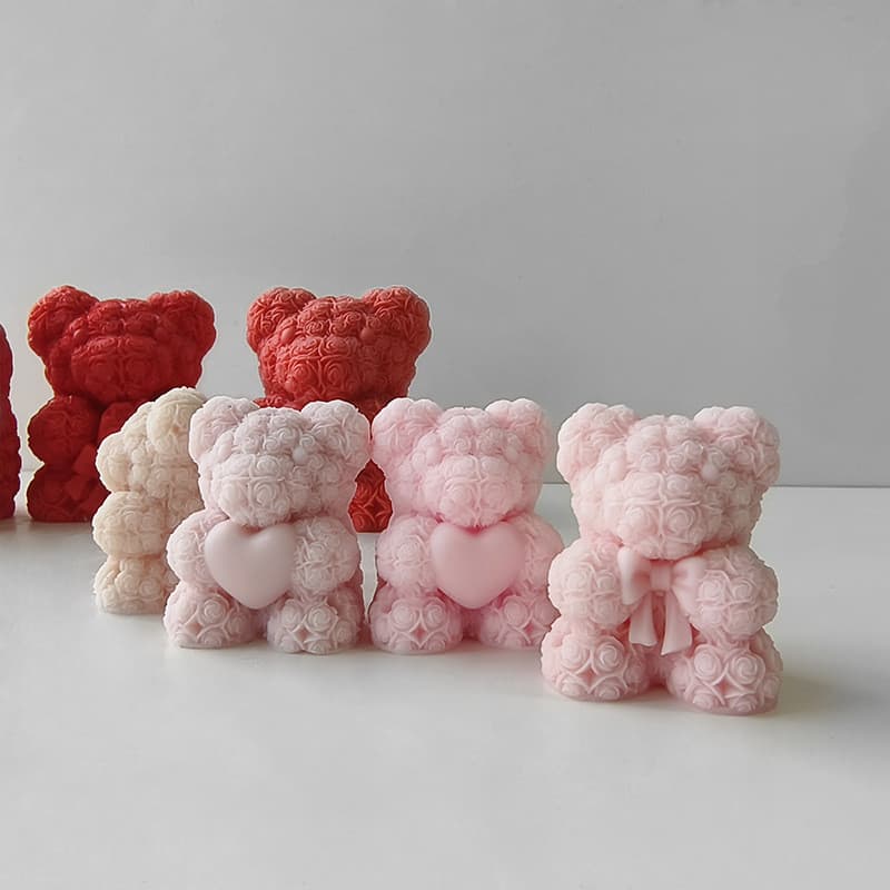 Molde Urso Rosa Silicone Vela Perfumada | Presente Romântico Dia dos Namorados Proposta