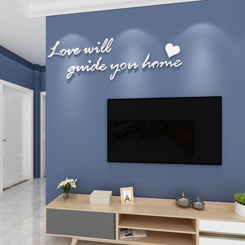 Influenciador ins estilo adesivos letras em inglês sala de estar TV fundo decorações de parede cabeceira 3d tridimension