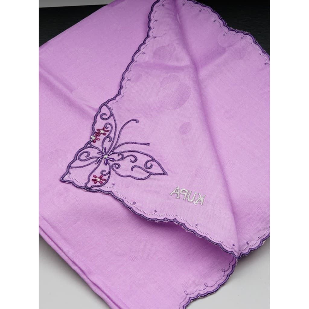 [Kupa] Novo estilo Jade Borboleta Puro Algodão Bordado Tecido Jacquard Lenço Absorvente de Suor Lenço Feminino Portátil