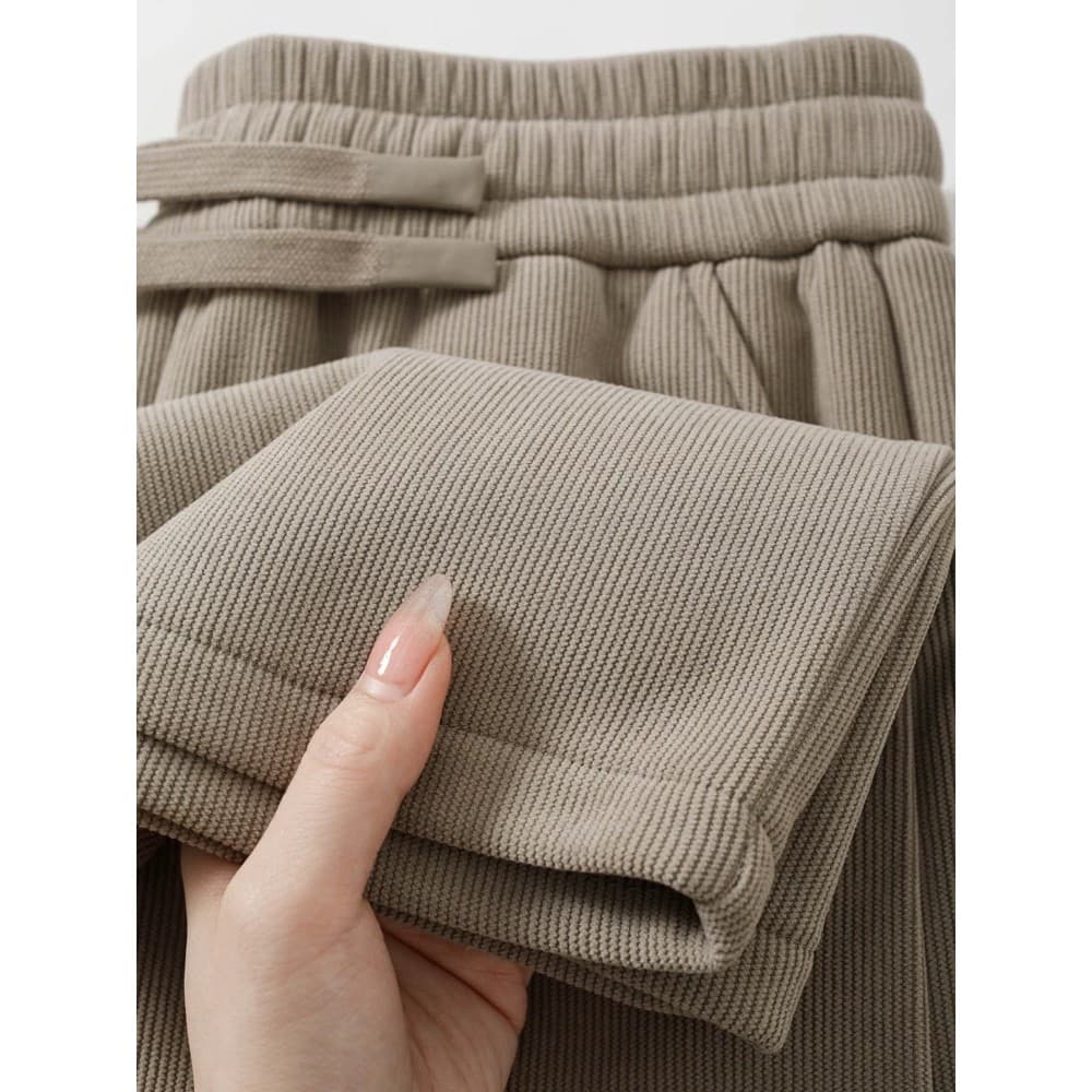 Calças de veludo cáqui americanas masculinas novo estilo All-Match Sweatpants em linha reta solta Drape calças esportiva
