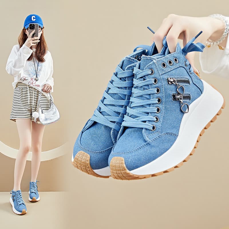 Ins Daddy Shoes 2025 Sapatos Casuais Femininos De Lona Com Sola Grossa