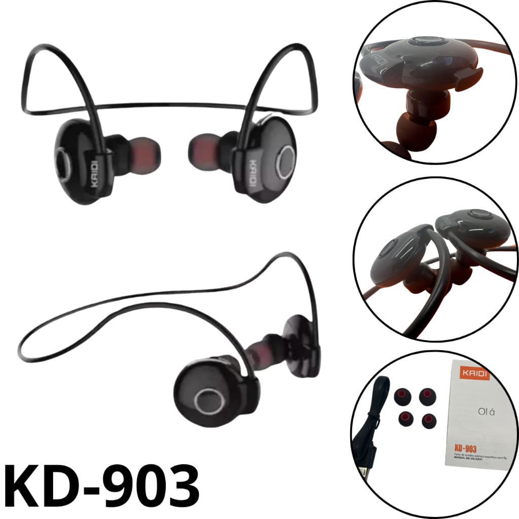 Fone De Ouvido esportivo Sem Fio Alta Qualidade Sonora Redução de Ruídos Kaidi Kd-903 Bluetooth 5.3