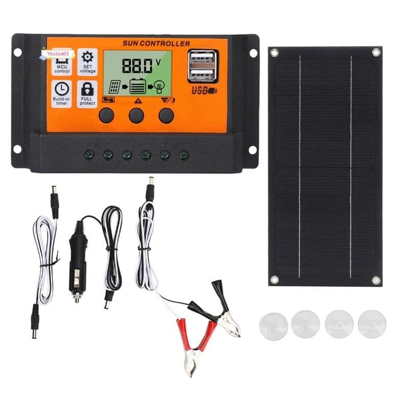 Kit De Painel Solar 600W Com Controlador De Carga 100A 18V Carregamento Para Sistema De Reboque De Barco De Acampamento