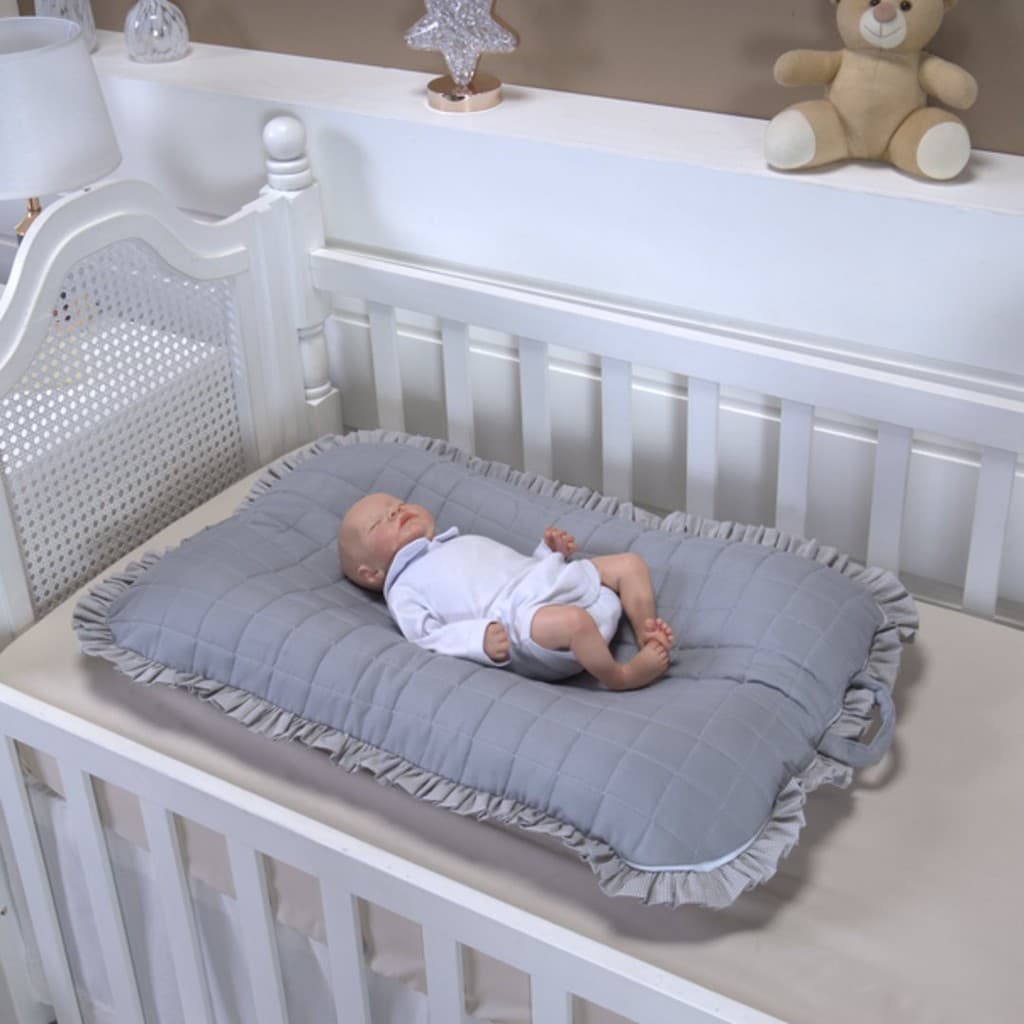 Ninho Baby Color Dupla Face Kit 2 Peças Conforto Segurança Maciez Para Recém-Nascido Enxoval Berço Infantil Completo