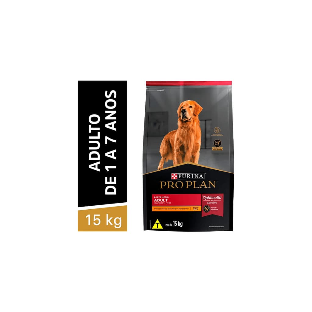 Ração para cães adultos porte médio Pro Plan Purina 15kg