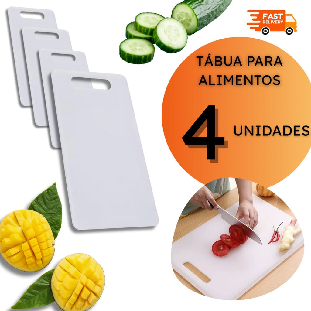 Tábuas de Cozinha Tábua Corte Plástico Branca Carne Legumes Verduras - 2, 4 ou 10 unidades