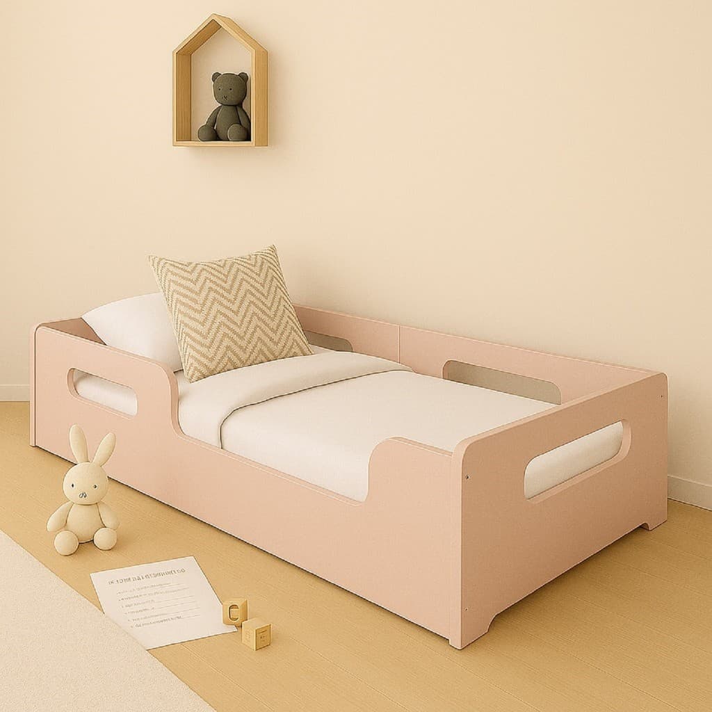Cama Montessoriana Solteiro Infantil Princesa - P/ Colchão 188x88 cm -Rosa