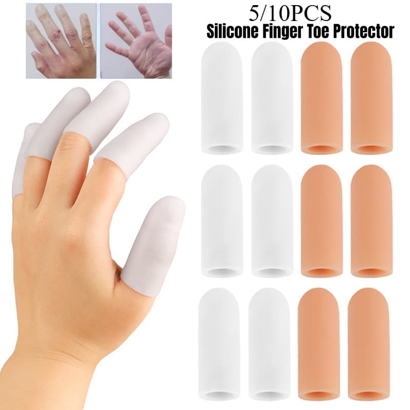 5/10 Pcs Silicone Resistência A Altas Temperaturas Resistente Ao Desgaste Proteção Para Os Dedos Capa Antiderrapante