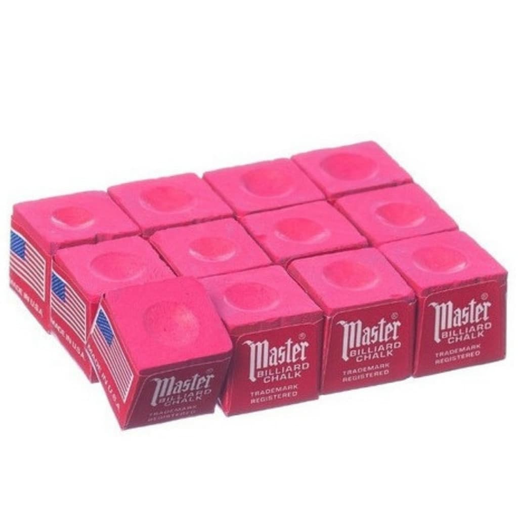 Giz Master Vermelho Original Para Bilhar Sinuca Vermelho Profissional 12 Und. (Duzia)