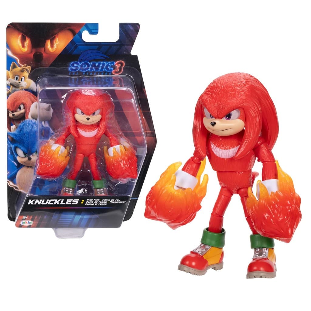 Boneco Knuckles Punho de Fogo Articulado 14cm  Sonic The Hedgehog 3 - Sunny