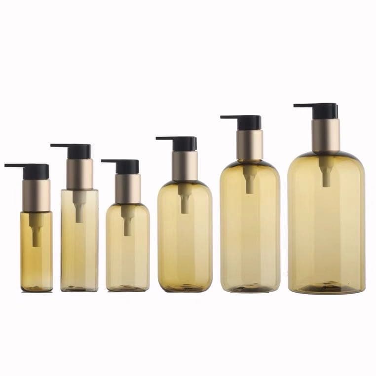 Garrafa de plástico dourada champanhe dourada, bomba de loção, Shampoo, lavagem corporal, desinfetante para as mãos, con