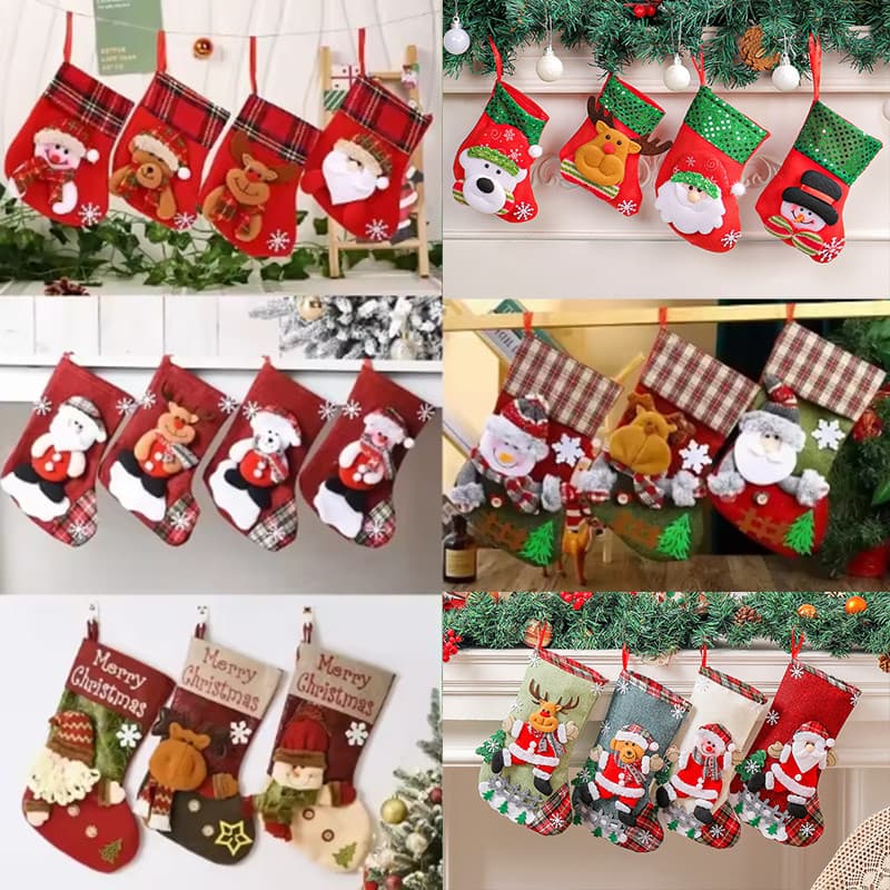 Ano Novo Meias De Natal Árvore Pendurado Ornamentos Saco De Doces Presente Decoração Para Casa