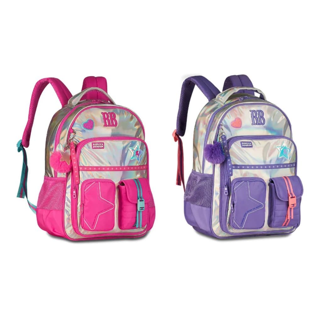 Mochila Rebecca Bonbon Holográfica Juvenil Escolar Original