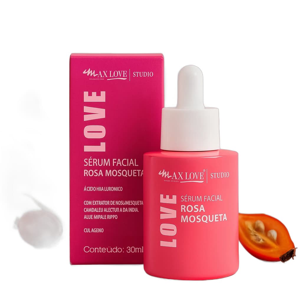 Sérum Facial Rosa Mosqueta Ácido Hialurônico - Max Love