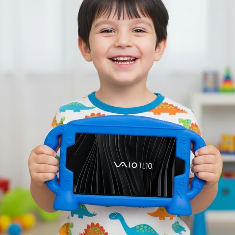 Kit Capa Infantil De Silicone Para Tablet Vaio Tl10+película
